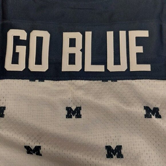 Jordan Michigan Wolverines Football Jersey Womens Size M Cropped Shirt Top White - Picture 9 of 10